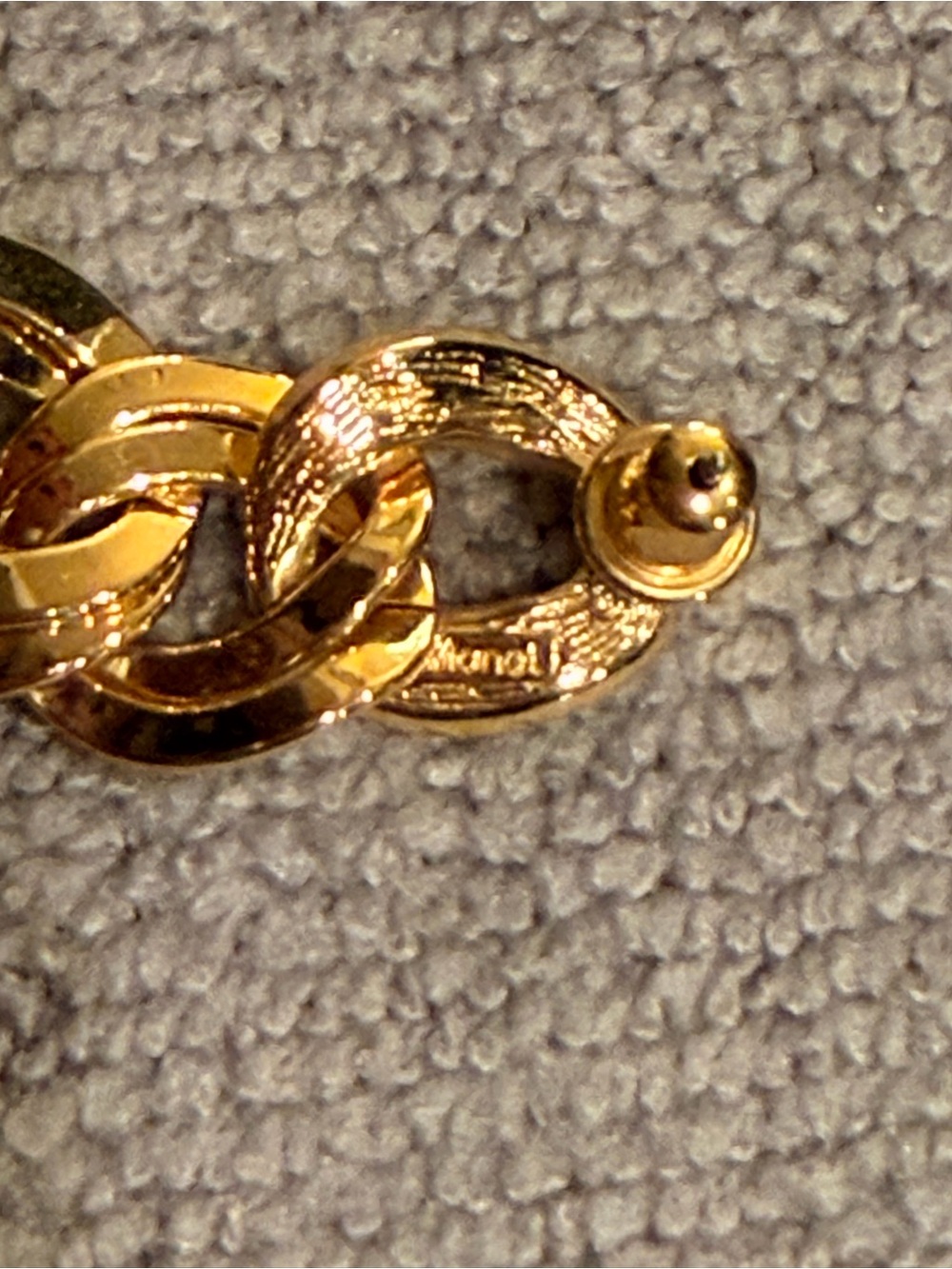 Vintage Monet Gold Chain-Link Drop Earrings - Women Jewelry - Picture 3 of 4
